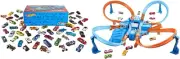 Hot Wheels 50 Pack (Styles May Vary) and Hot Wheels Criss Cross Crash Track Set