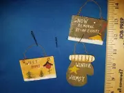 Winter Ornament Set of 3 Wooden Signs with Quotations 4190 253