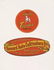 Howard Terrier Vintage Rotary Hoe Mower Repro Decals
