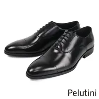 在飛比找momo購物網優惠-【Pelutini】個性時尚排列雕孔橫飾牛津鞋 黑色(PE2
