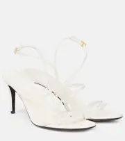 [Khaite] Khaite Loop 75 embellished leather sandals AU 8 white