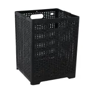 40 L Collapsible Plastic Clothes Laundry Basket Hamper Tall Foldable Laundry ...