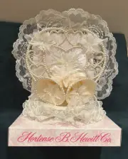 NEW Cake Topper Wedding Anniversary Hortense B Hewitt White Lace Bells Heart USA