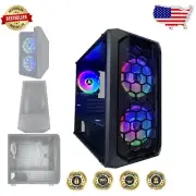Modern Gaming PC Case – Micro-ATX, Tempered Glass, RGB Lighting & Air Cooling