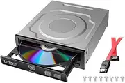 Lite-On 24X SATA Internal DVD+/-RW Drive Optical Drive IHAS124-14 with 1x Sata Power Cable, 8X Screws for Desktop Computers, Sever and More