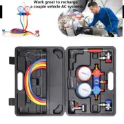 R134A Refrigeration Complete Manifold Gauge Set Professional AC/HVAC Tool 3 Hose