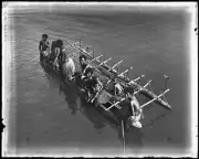 Queensland PNG Fife Bay canoe Pearls and savages - Old Photo