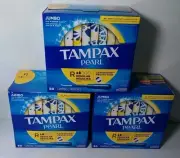 3 Tampax Pearl Tampons Regular Leakguard Braid Unscented 50 Count