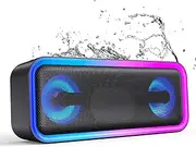 Bluetooth Speaker, Meguo A8 Pro Wireless Pairing Speaker with 20W Stereo Sound, Punchy Bass, IPX5 Waterproof, 15Hrs Playtime, Multi-Colors Lights, for Home,Outdoor,Travel