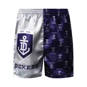 Fremantle Dockers AFL AF9263 Boys Team Logo Printed Satin Boxer Shorts New