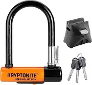 Kryptonite Evolution Mini-5 Heavy Duty Bicycle U Lock Bike Lock with Transit FlexFrame Bracket (3.25-Inch x 5.5-Inch), x, x