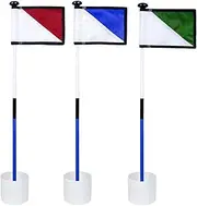 Konday Golf Flagstick 3ft,Golf Flag Hole Cup Set Double-Sided Putting Green Flags for Backyard Putting Green Driving Range Practice Two-Section Design Portable