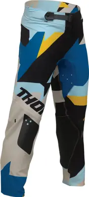 Thor Sportmode Brave, textile pants youth , color: Blue/Black/Yellow/Beige , size: 24