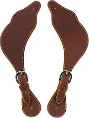 Jeereal Leather Western Spur Straps for Cowboy,Double Ply Reinforced Stitching Spur Straps (Red Brown)