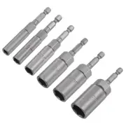1/4" Quick-Change Hex Shank 6-17mm Nut Driver Bit Set of 6 Pcs, No-magnetic CR-V