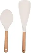 UTHCLO 2Pcs Silicone Rice Spoon Heat Resistant Kitchen Utensils Reusable Wear Resistant Rice Paddles with Ergonomic Grip for Cooking and Serving