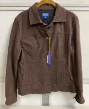 New Pendleton Cassidy Jacket in Stretch Corduroy Cotton Button Up Brown Medium