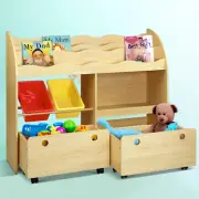 Keezi Kids Bookshelf Children Bookcase Toy Organise Storage Box Display Rack New
