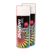 2 x Boston Matt White Spray Paint Can 250 Gram High Gloss Rust Protection