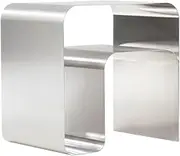 JSEIAJB Minimalist Stainless Steel Bedside Table Edge Integrated Molding Set Content Cabinet Tea
