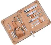 Carbon Steel Manicure Set Home 11-Piece Pedicure Set Portable Travel Beauty Set with Portable Fashion PU Leather Case
