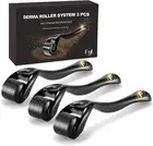 Derma Roller Beard Roller Microneedle 3 Pack Derma Roller Kit (0.5Mm/1.0Mm/1.5M