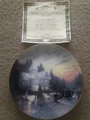 1 Thomas Kinkade Magic Christmas Holiday Knowles Art Wall Plate 4642F Pre-owned!