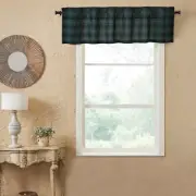 Pine Grove VALANCE 16x60 Country Green Black Plaid Lined Cabin Lodge Woodlands