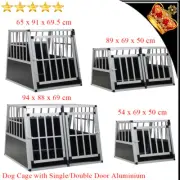 Metal Dog Cage Transport Pet Puppy House Carrier Crate Kennel Lock Travel Box