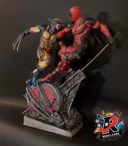 Diorama deadpool vs wolverine 1/6 resin 3D