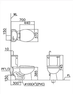 FUO衛浴: 凱撒品牌  分體式附洗手器  省水馬桶