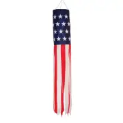 4114 — 40-Inch Stars and Stripes Printed Star Windsock — Vibrant Patriotic Outdo