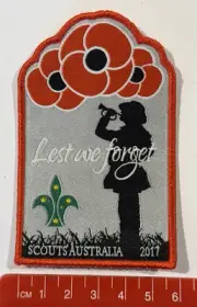 2017 ANZAC DAY - Scouts Australia Badge / Patch, Perfect Condition