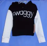 NWT - Childs "Swaggy" Hooded Sweatshirt from Sugah & Honey - Blk/White - Sz 4