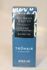 TRUHAIR New Shimmer Shine Chelsea Scott Hair /Body Luminizing Powder Silver Ice
