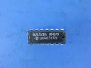 (10) TEXAS INSTRUMENTS SN74LS132N NAND Gate IC 4 Channel Schmitt Trigger DIP-14