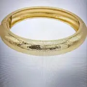 New Adornia Nordstrom Shiny Textured Bangle Hinged 14-karat Bracelet