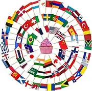 AhfuLife Mixed Flag Toothpick Flags Picks, 100/200 Pcs Small Tiny Mixed Cupcake Toppers Stick Flags Double-sided for World Cup, National Day, Birthday Party Decorations, Cake Flags