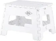 Fujiboeki 86072 Folding Chair, Step Stool, Width 12.8 x Depth 10.0 x Height 8.7 inches (32.5 x 25.5 x 22 cm), White, Outdoor, Compact, Stool, Load Capacity 330.7 lbs (150 kg)