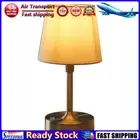 LF# Portable Cordless Table Lamp USB Rechargeable Fabric Shade Desk Lamp (Silver