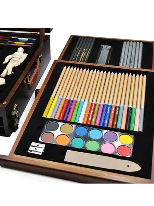 中華彩色鉛筆素描套裝學生美術工具繪圖水粉顏料99件套裝