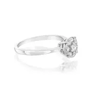 Luminesce Lab Grown 9ct White Gold 0.30 Carat Diamond Round Cluster Ring, S