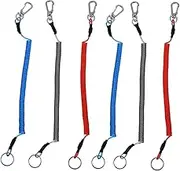 HOODANCOS 6Pcs Trailer Spring Cable Lost Safety Rope Multi Color Elastic Cords for Outdoor Recreation Fishing Hunting Hiking Climbing and Camping