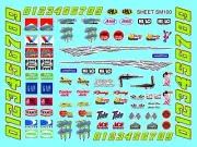 White Vinyl R/c Decal Sheet SM100 1/24-1/18th Numbers Lexan Body-RevellAxial