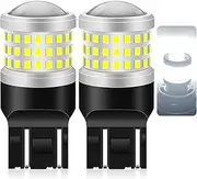 Fenikso 7443 Led Backup Reverse Light Bulb White with Projector T20 W21/5W LED 12V 69SMD for Car RV Camper Boat Interior Dome Light Tail Parking light with Projector Pack of 2