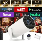 Smart LED Projector 4K HD 1080P 5G WiFi Bluetooth Android USB HDMI Home Theater