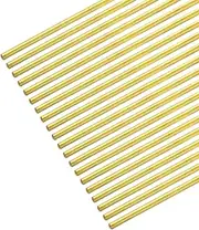 uxcell Brass Rod,Brass Solid Round Rod 1.5mm/0.06inch Diameter 250mm Length Lathe Bar Stock for RC Model DIY Craft Pack of 20