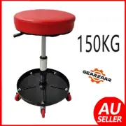 NEW 150kg Pneumatic Roller Seat Mechanic Rolling Stool with Square Tool Tray AUS