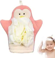 Body Scrub Gloves - Penguin Shape Washing Gloves for Body | Bathing Accessories, Loofah Sponge, Elastic Shower Puff for Bath Skin Exfoliation