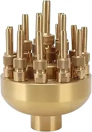 Asixxsix Pond Fountain Head, Fountain Nozzle Brass 3 Layers Adjustable Watering Sprayer, Fountain Spray Nozzle, Female Thread, for Ponds, Gardens & Plaza Displays (G1.5in)